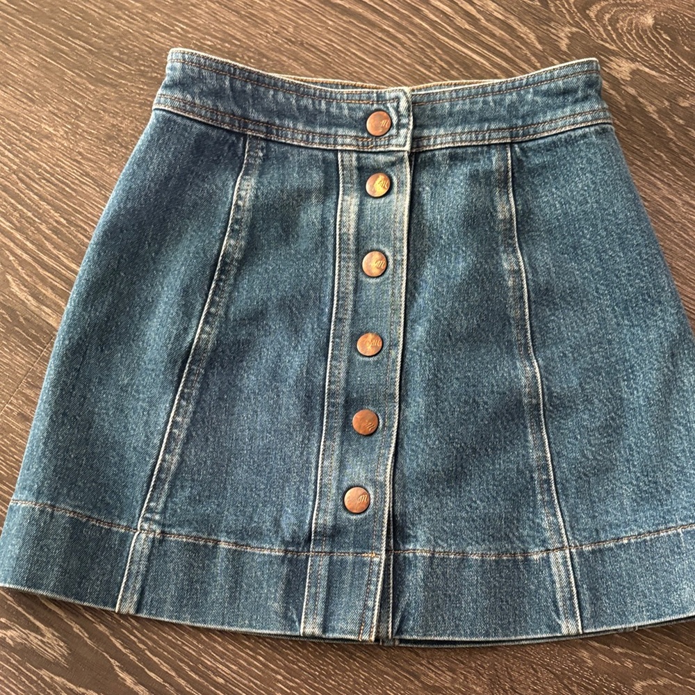 Madewell Button-Front Denim Mini Skirt